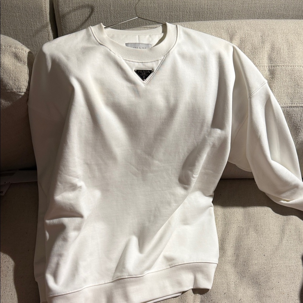 Prada White Crewneck Men's Sweater
